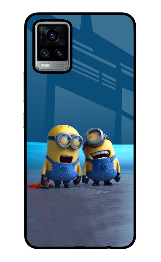 Minion Laughing Vivo V20 Glass Case