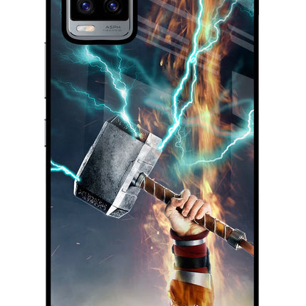 Thor Hammer Mjolnir Vivo V20 Glass Case Back Cover by Casekaro