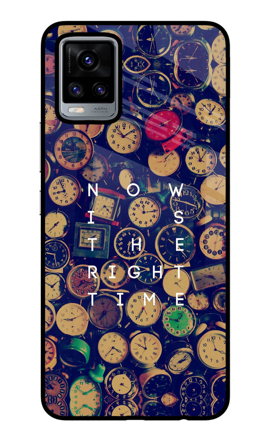 Now is the Right Time Quote Vivo V20 Glass Case