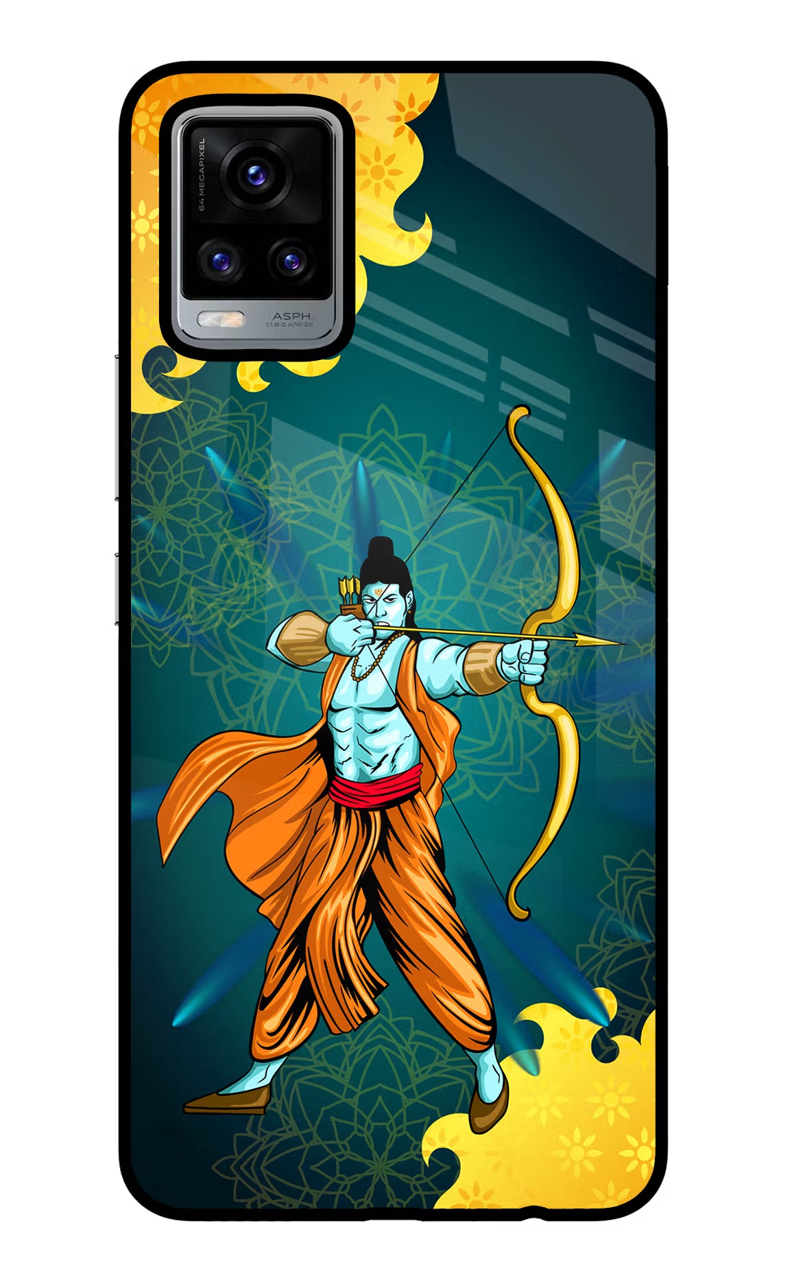 Lord Ram - 6 Vivo V20 Glass Case Back Cover by Casekaro