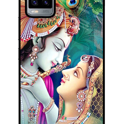 Lord Radha Krishna Vivo V20 Glass Case Back Cover by Casekaro