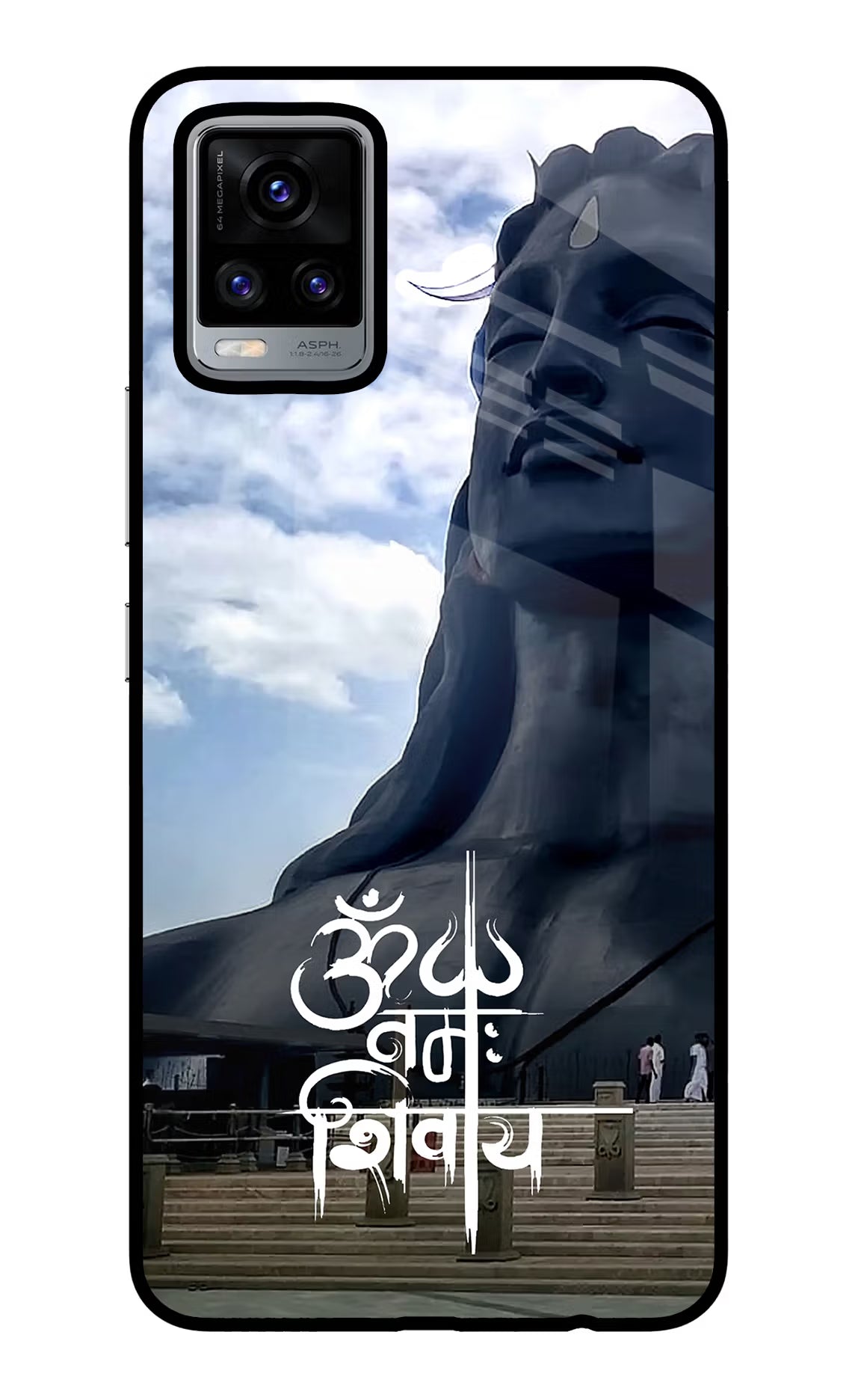 Om Namah Shivay Vivo V20 Glass Case Back Cover by Casekaro