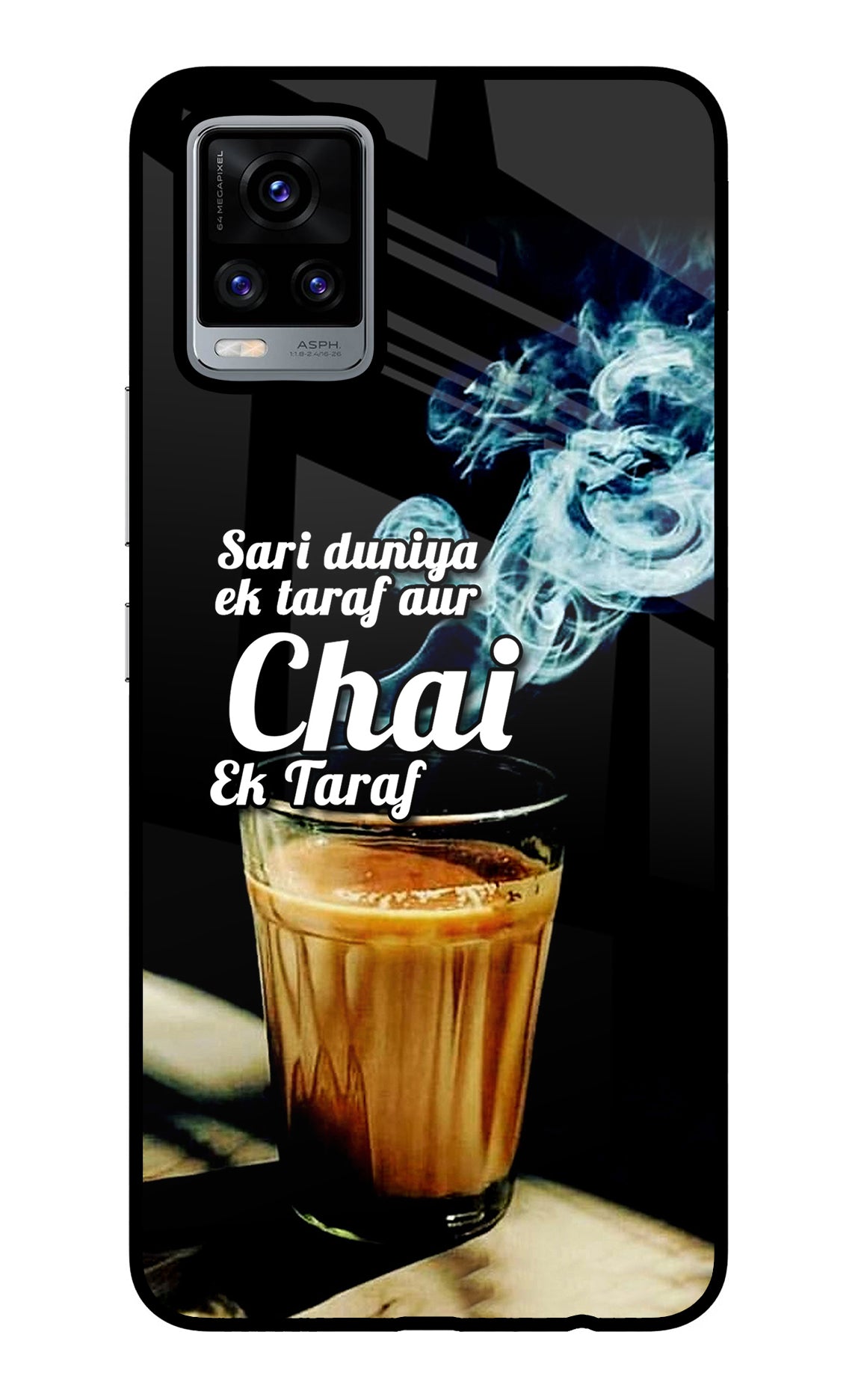 Chai Ek Taraf Quote Vivo V20 Glass Case