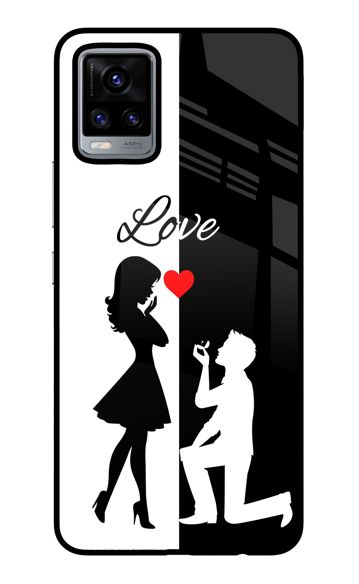 Love Propose Black And White Vivo V20 Back Cover