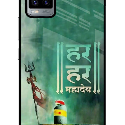 Har Har Mahadev Shivling Vivo V20 Glass Case Back Cover by Casekaro