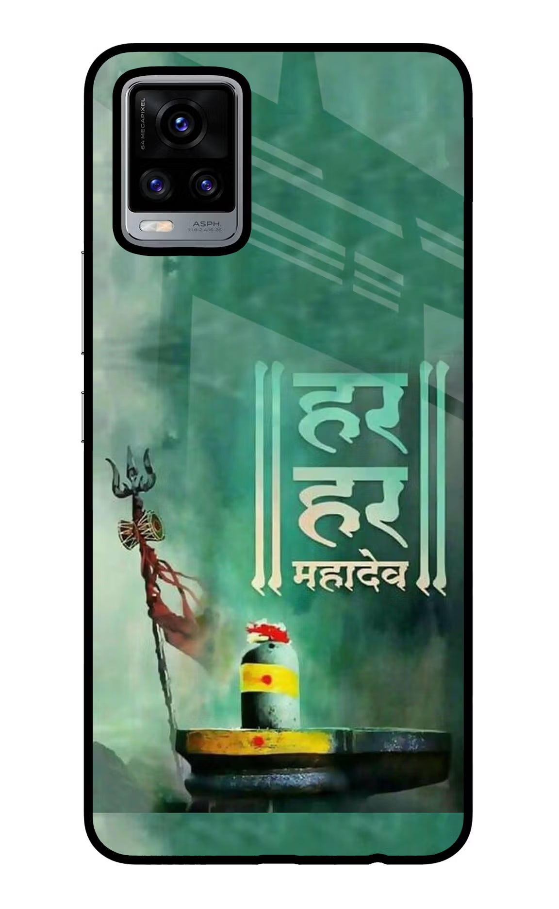 Har Har Mahadev Shivling Vivo V20 Glass Case Back Cover by Casekaro