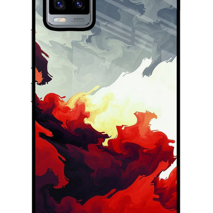Fire Cloud Vivo V20 Glass Case Back Cover by Casekaro