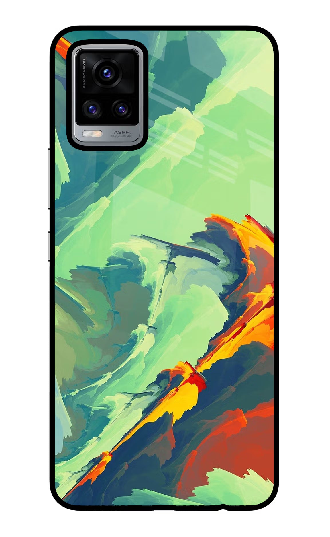 Paint Art Vivo V20 Glass Case Back Cover by Casekaro