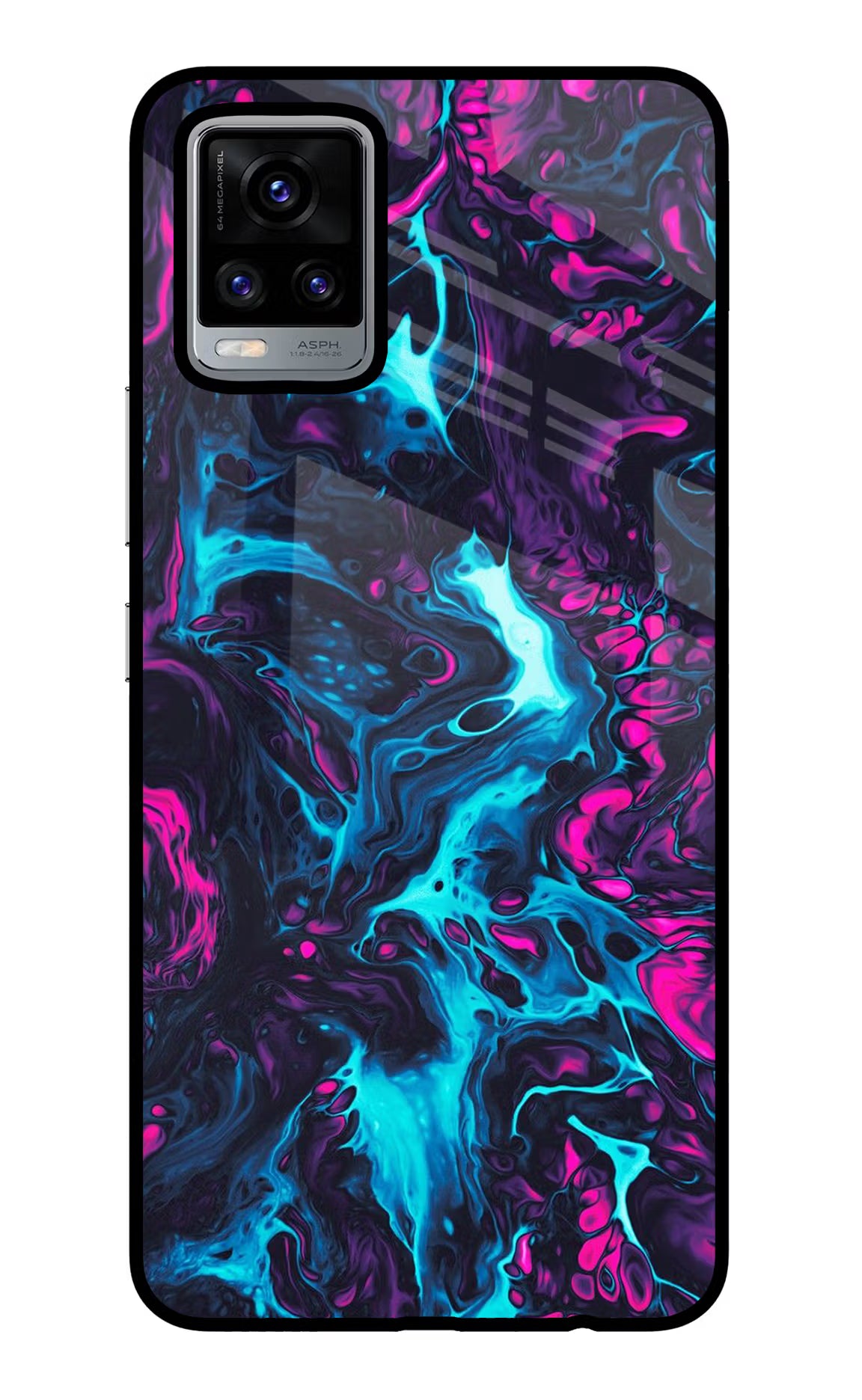 Abstract Vivo V20 Glass Case Back Cover by Casekaro
