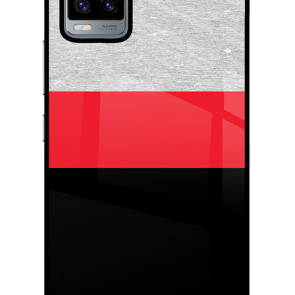 Tri Color Pattern Vivo V20 Glass Case Back Cover by Casekaro