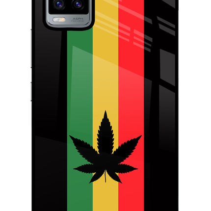 Weed Flag Vivo V20 Glass Case Back Cover by Casekaro