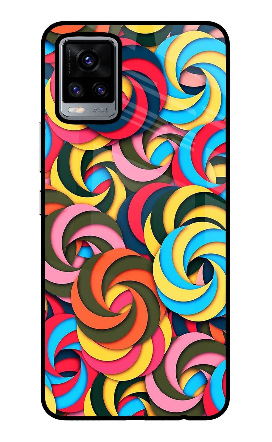 Spiral Pattern Vivo V20 Glass Case