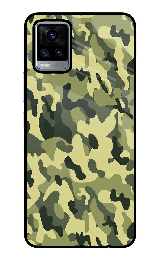Camouflage Vivo V20 Glass Case