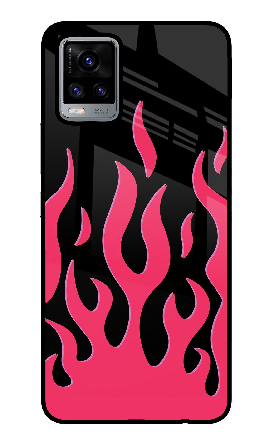 Fire Flames Vivo V20 Glass Case Back Cover by Casekaro