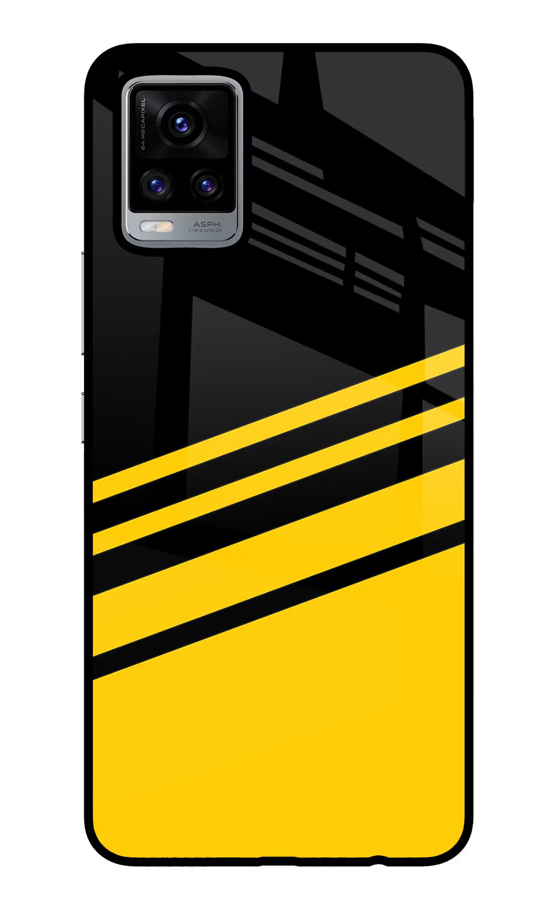 Yellow Shades Vivo V20 Glass Case Back Cover by Casekaro