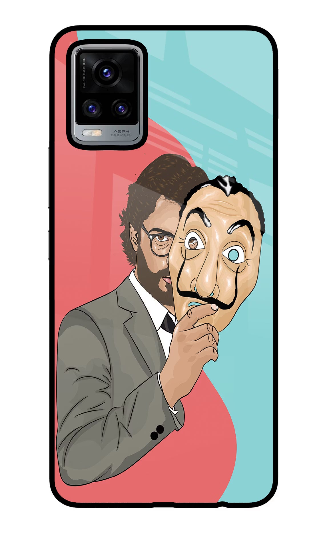Professor Vivo V20 Glass Case Back Cover by Casekaro
