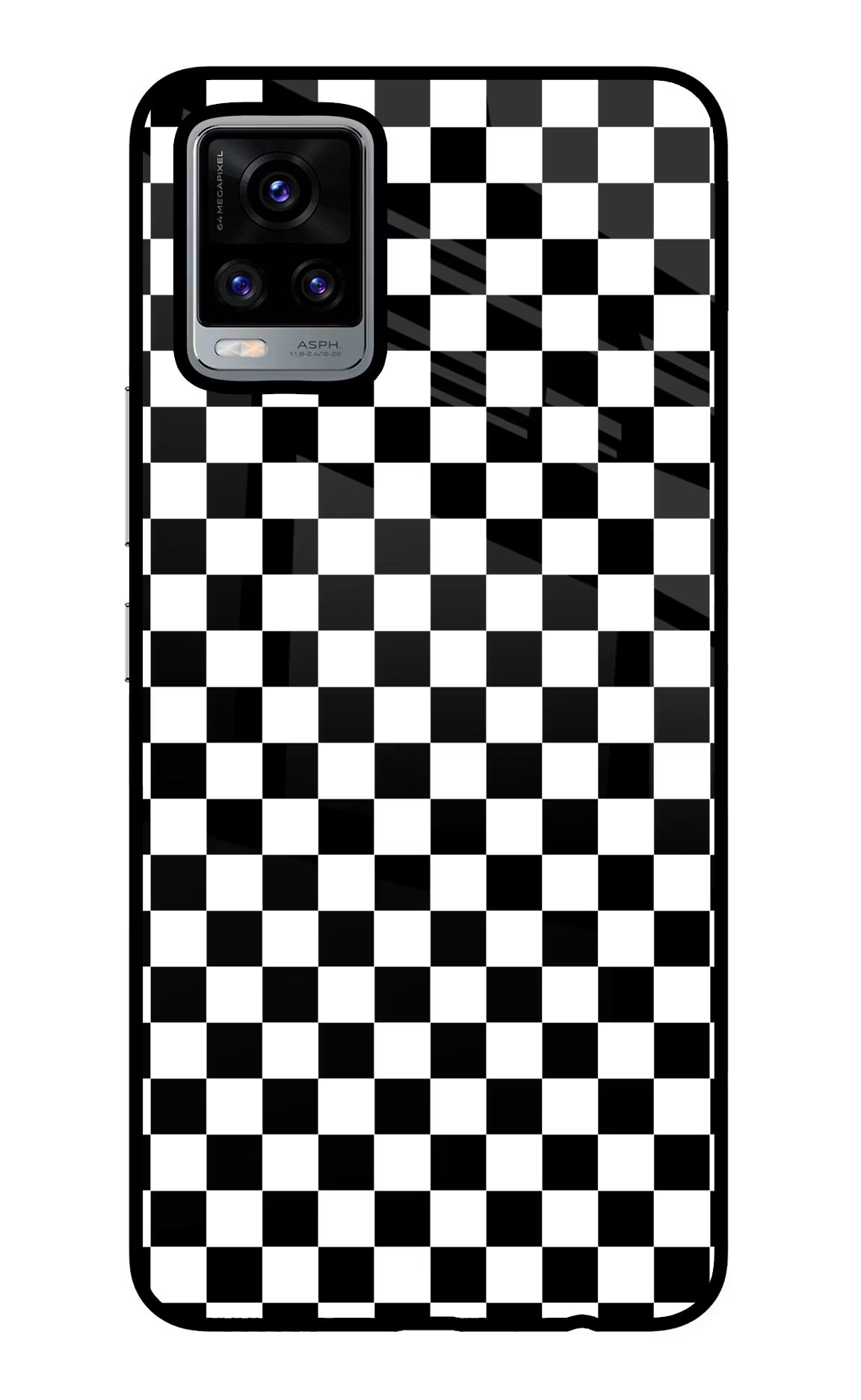 Chess Board Vivo V20 Glass Case Back Cover by Casekaro