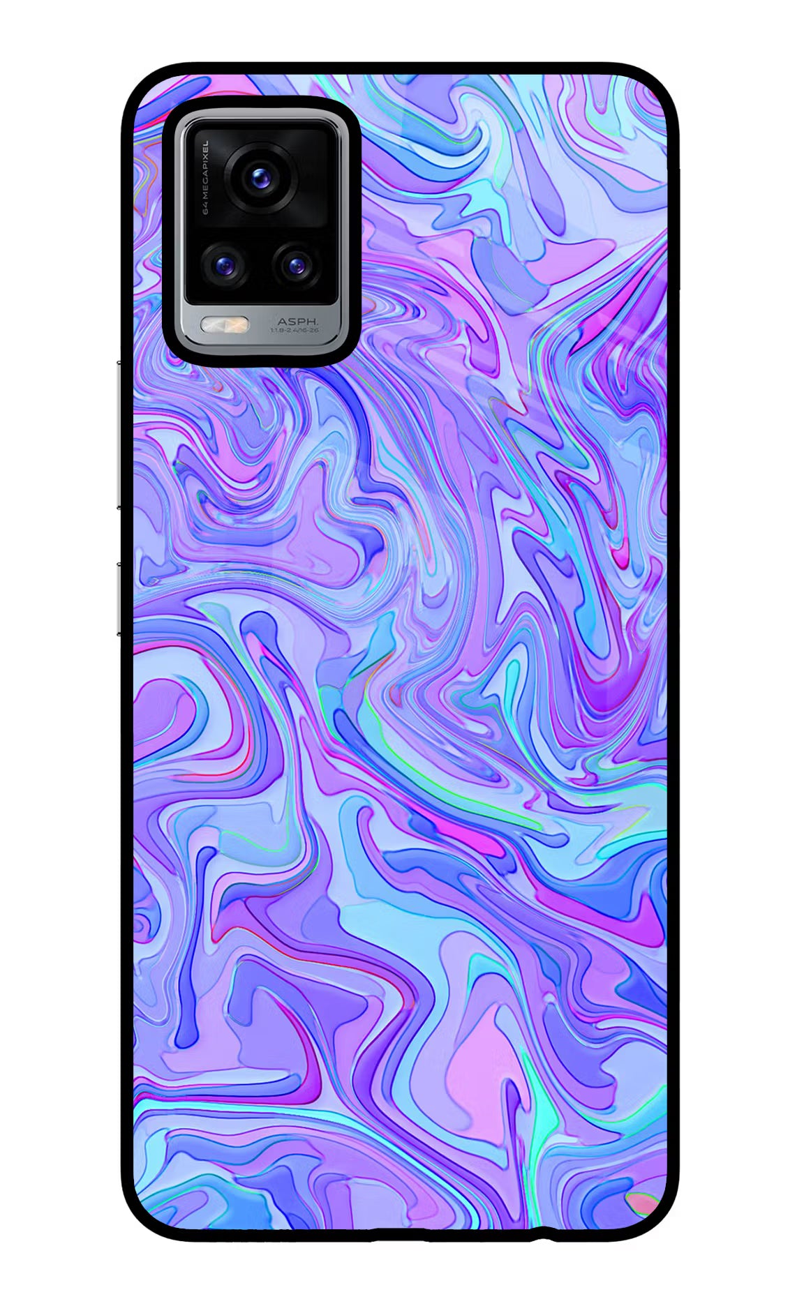 Glitter Vivo V20 Glass Case Back Cover by Casekaro