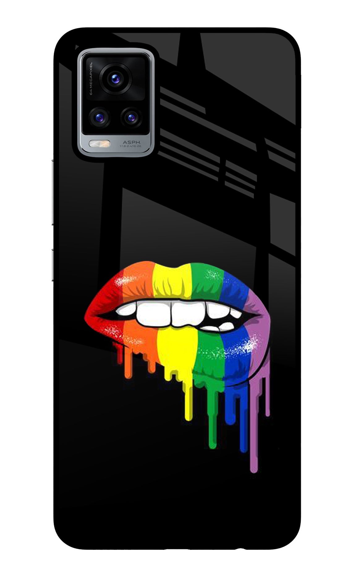 Lips Biting Vivo V20 Glass Case