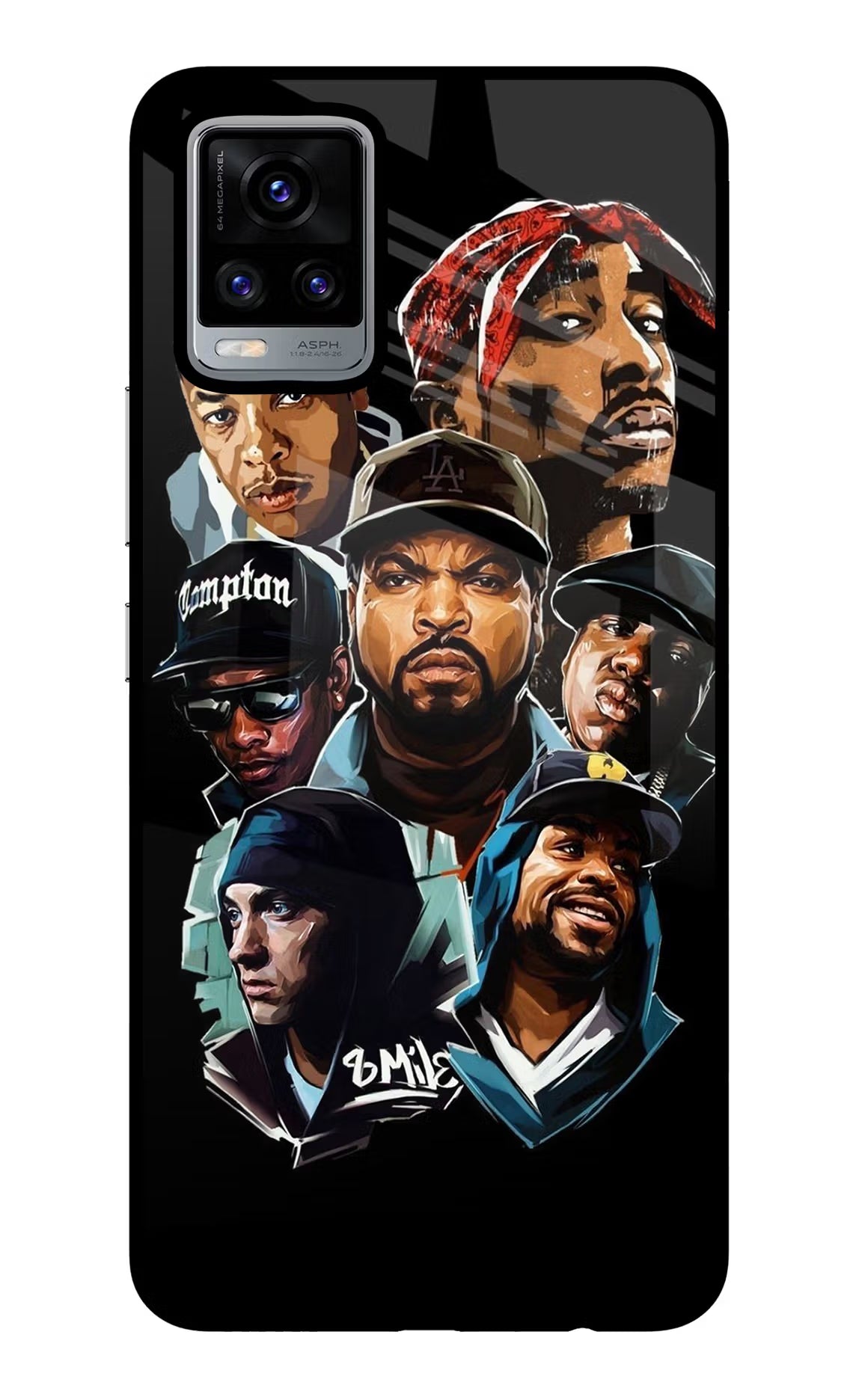 Rappers Vivo V20 Glass Case Back Cover by Casekaro
