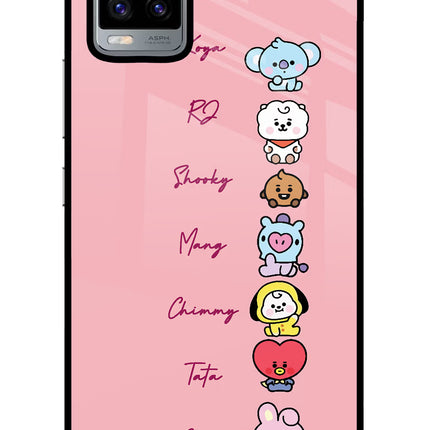BTS names Vivo V20 Glass Case Back Cover by Casekaro