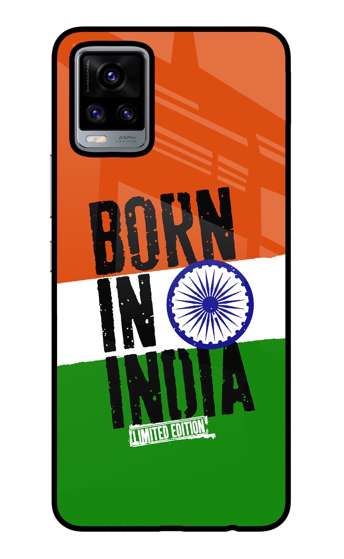 Born in India Vivo V20 Glass Case