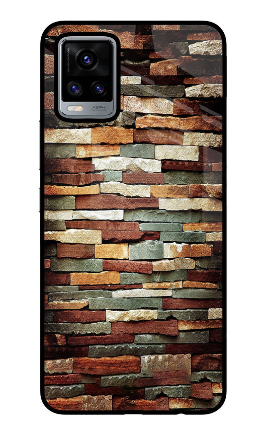 Bricks Pattern Vivo V20 Glass Case