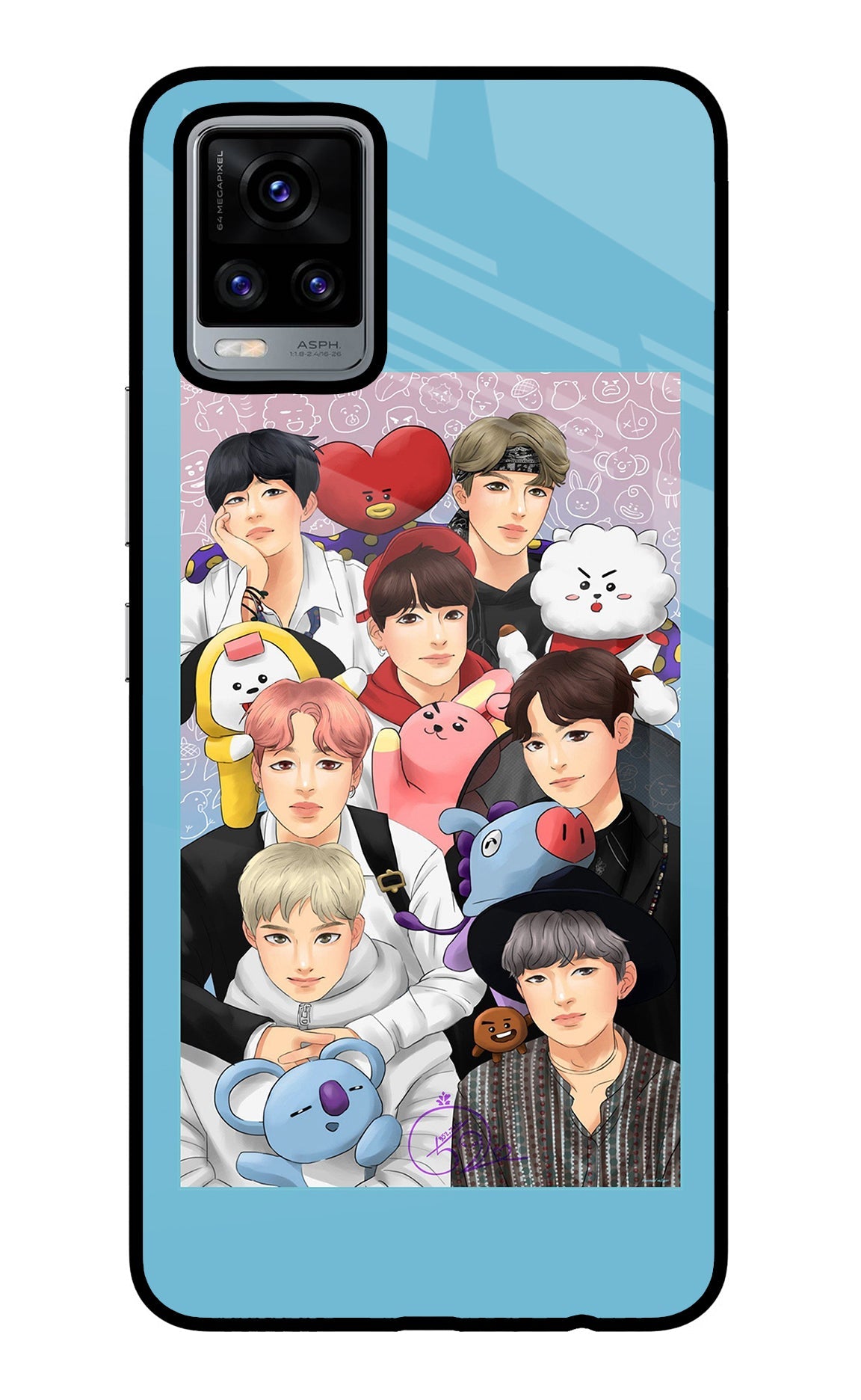 BTS with animals Vivo V20 Back Cover