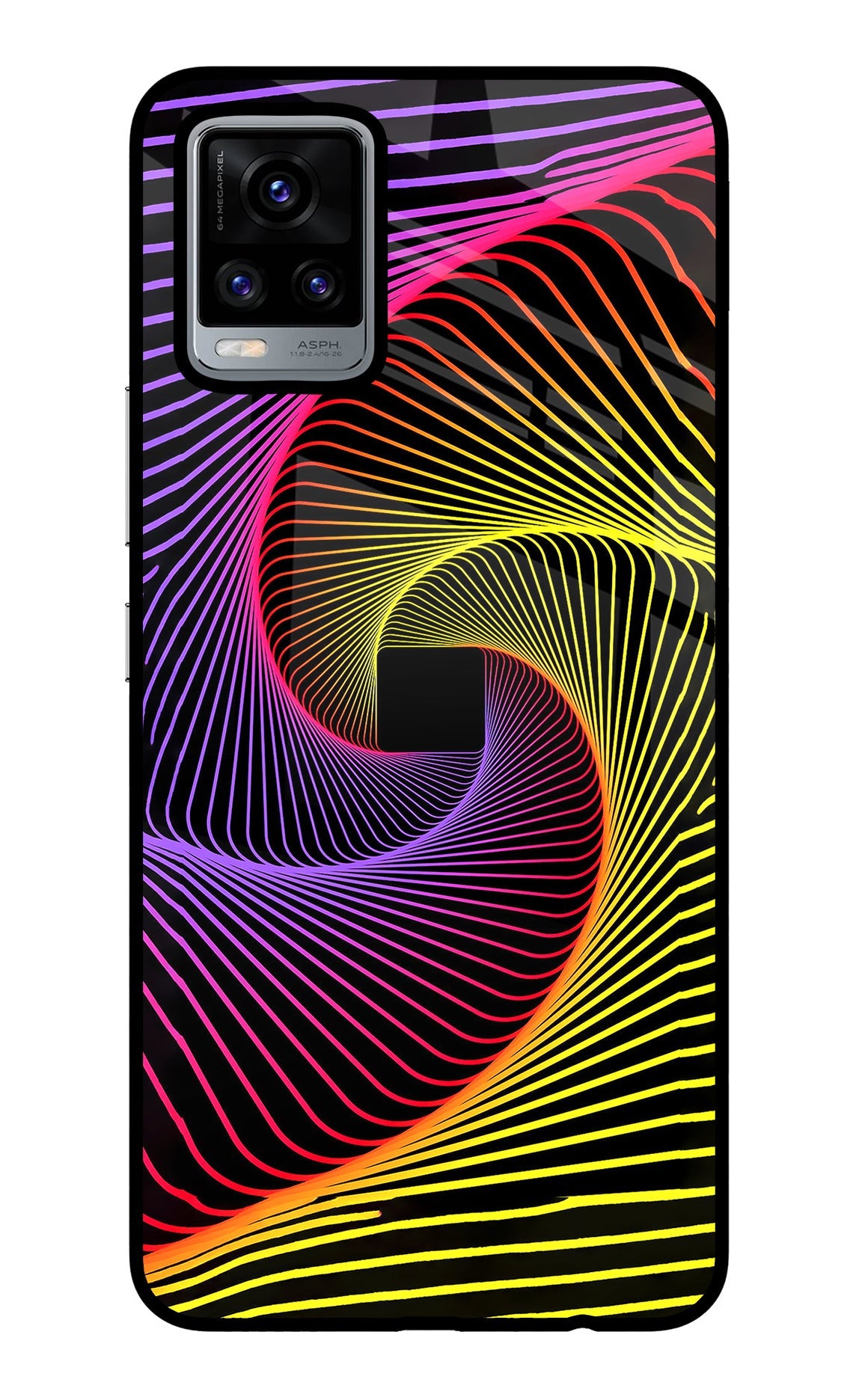 Colorful Strings Vivo V20 Glass Case