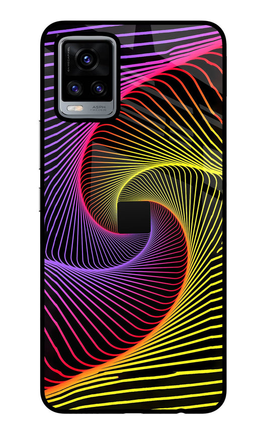 Colorful Strings Vivo V20 Glass Case