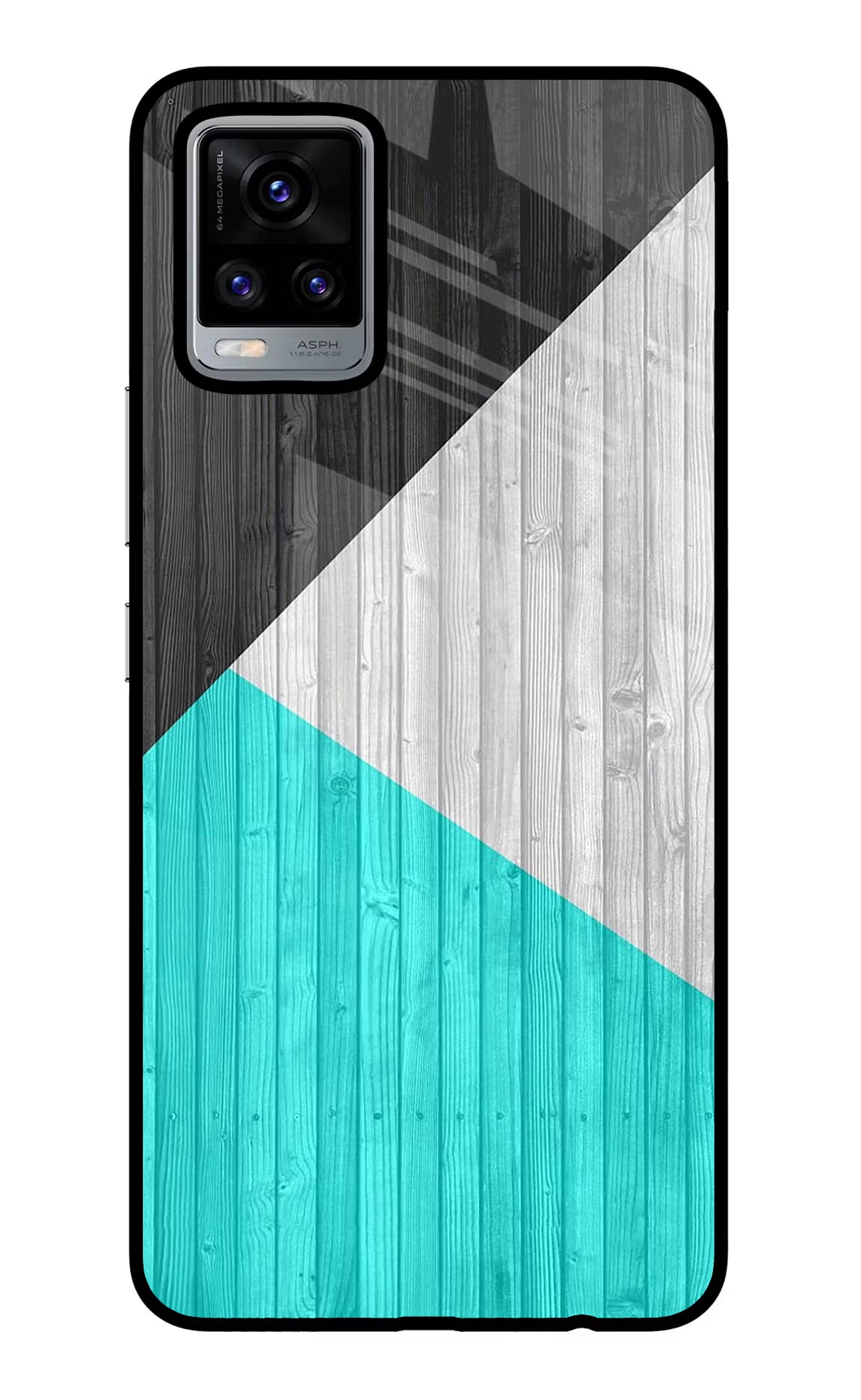 Wooden Abstract Vivo V20 Glass Case Back Cover by Casekaro