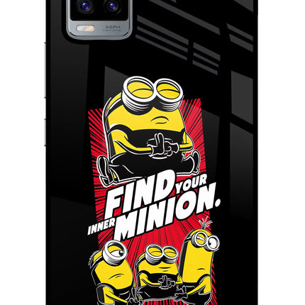 Find your inner Minion Vivo V20 Glass Case Back Cover by Casekaro