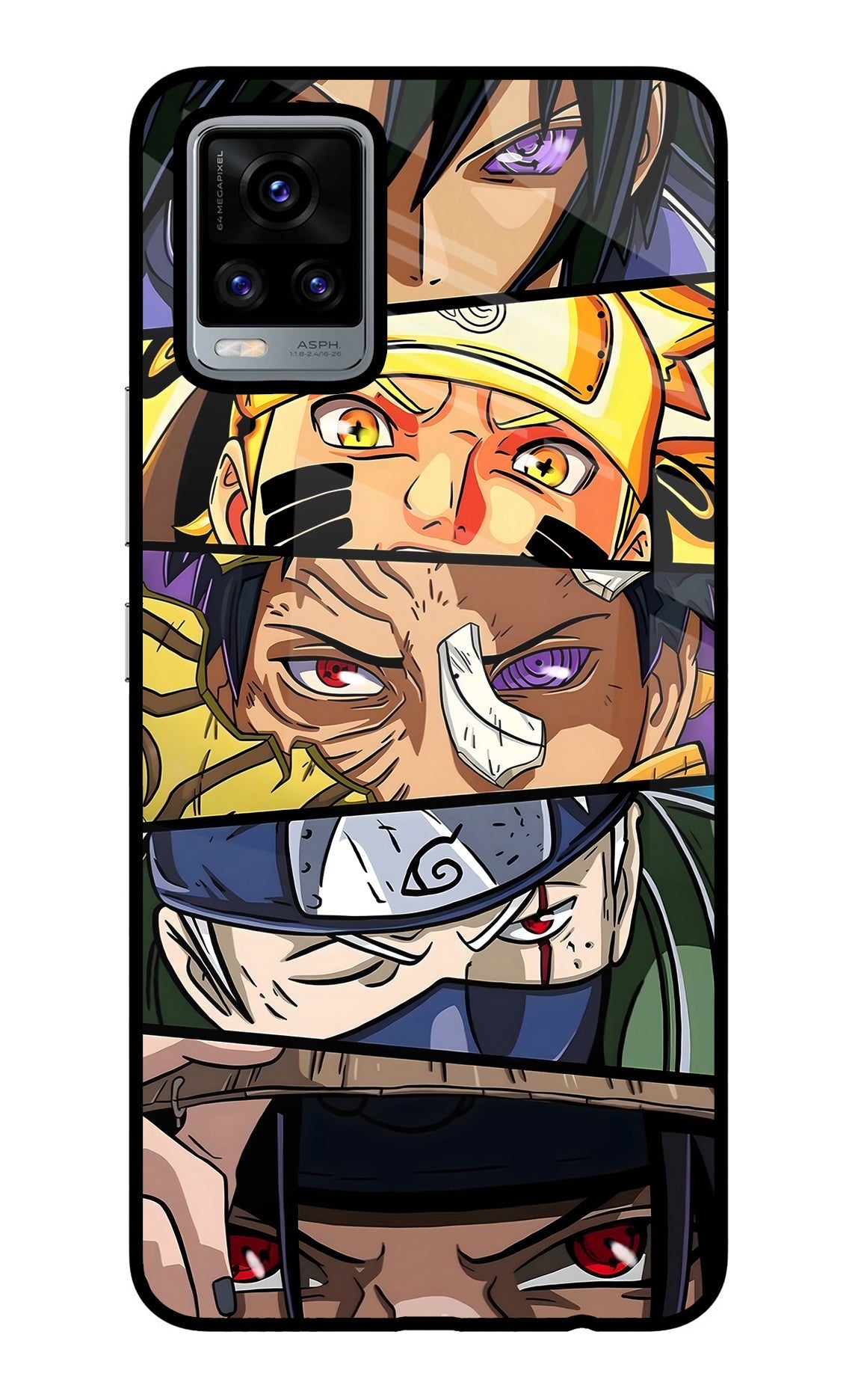 Naruto Character Vivo V20 Glass Case