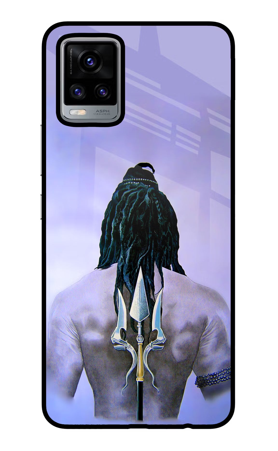 Shiva Vivo V20 Glass Case Back Cover by Casekaro