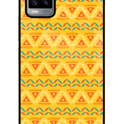Tribal Pattern Vivo V20 Glass Case Back Cover by Casekaro