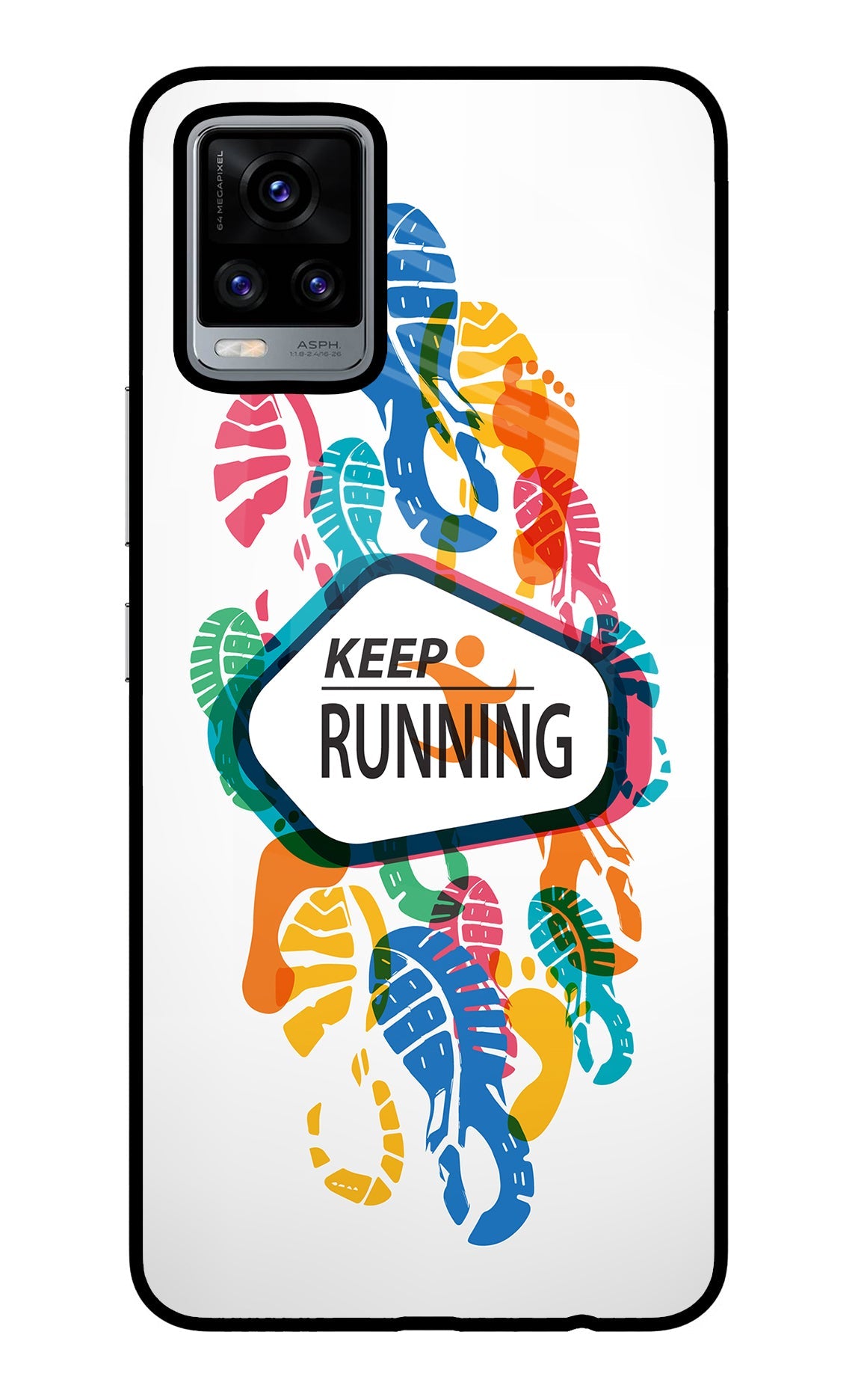 Keep Running Vivo V20 Glass Case