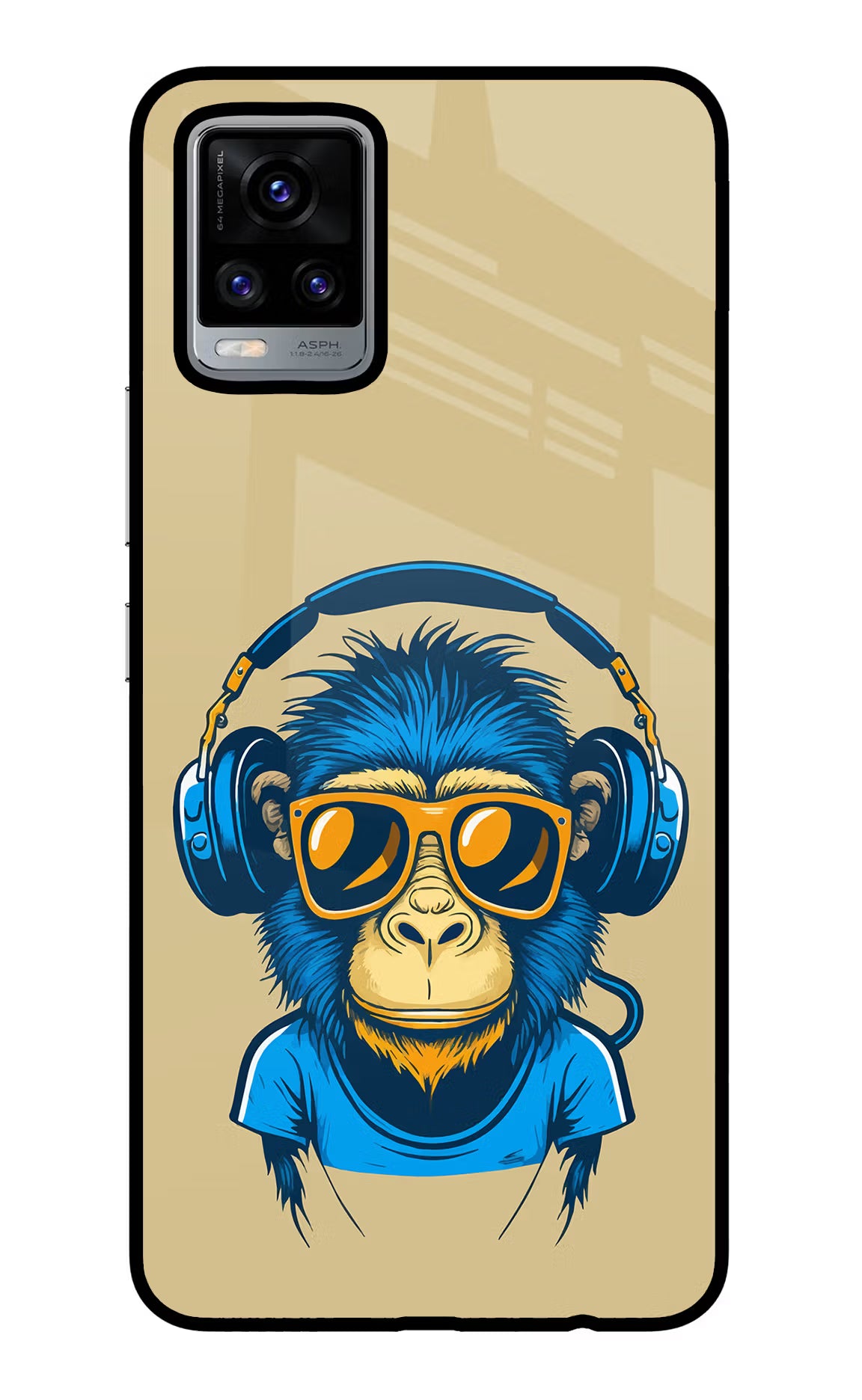 Monkey Headphone Vivo V20 Glass Case