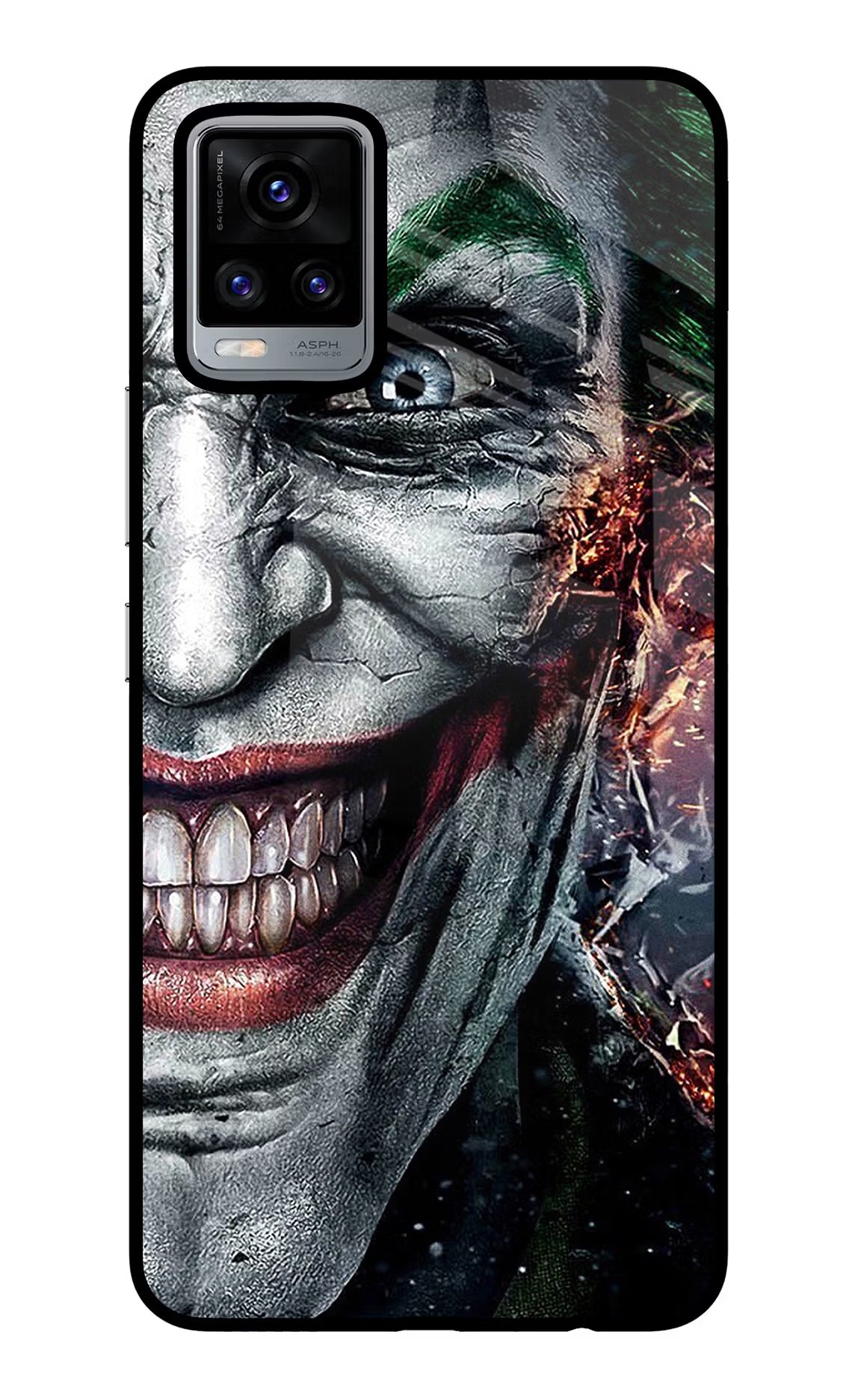 Joker Cam Vivo V20 Glass Case Back Cover by Casekaro