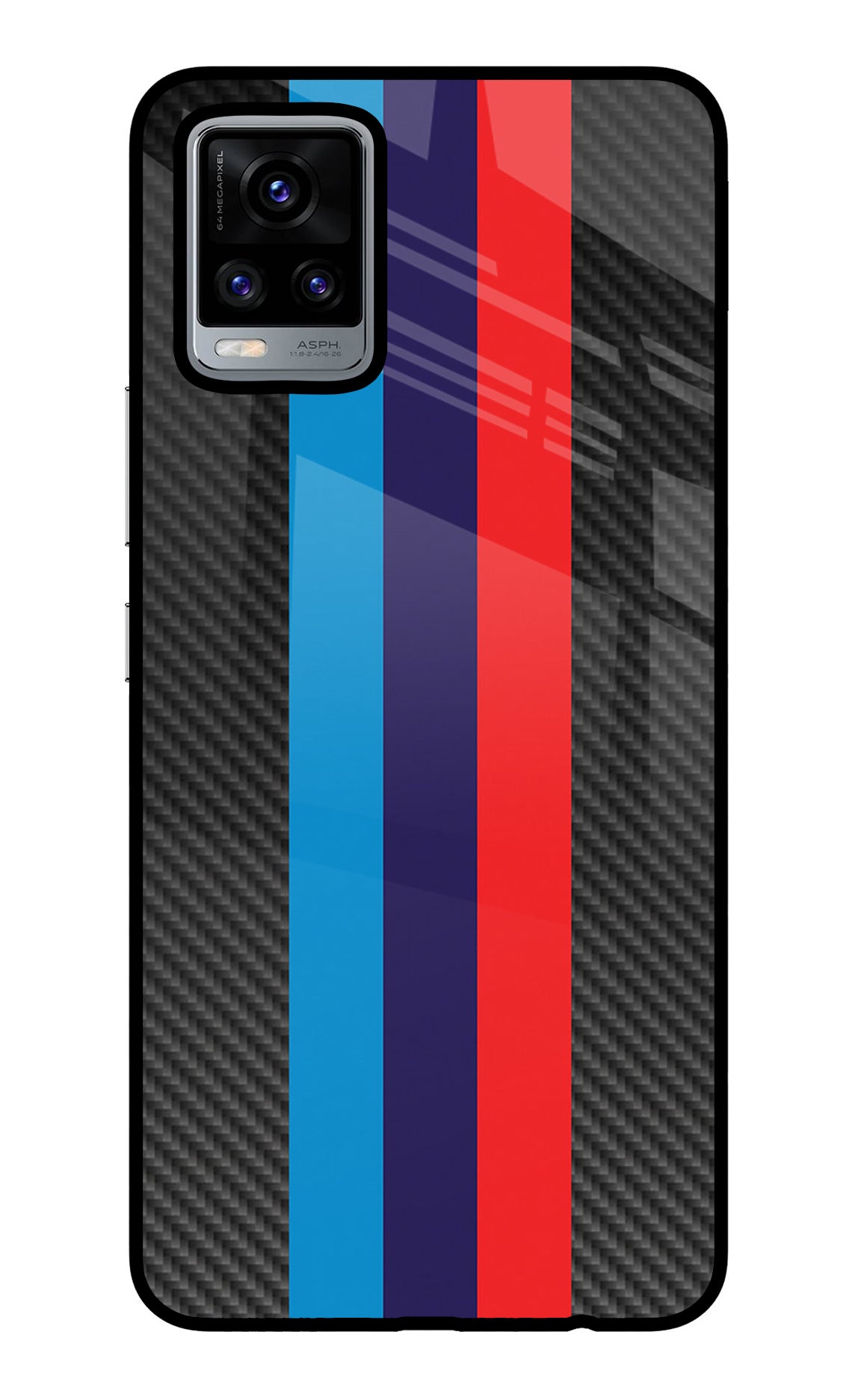 BMW Stripes Pattern Vivo V20 Glass Case