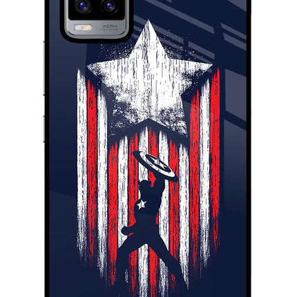Captain America Marvel Art Vivo V20 Glass Case Back Cover by Casekaro