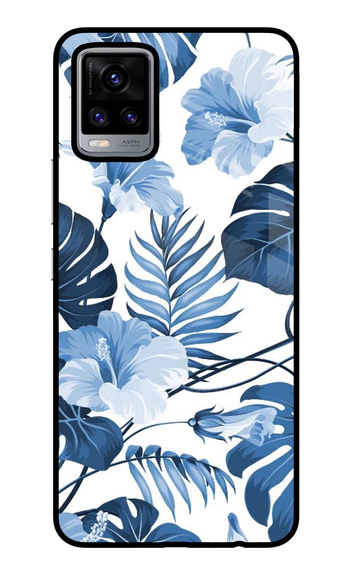 Fabric Art Vivo V20 Glass Case Back Cover by Casekaro
