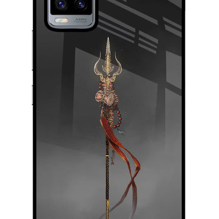 Shiv Trishul Vivo V20 Glass Case Back Cover by Casekaro