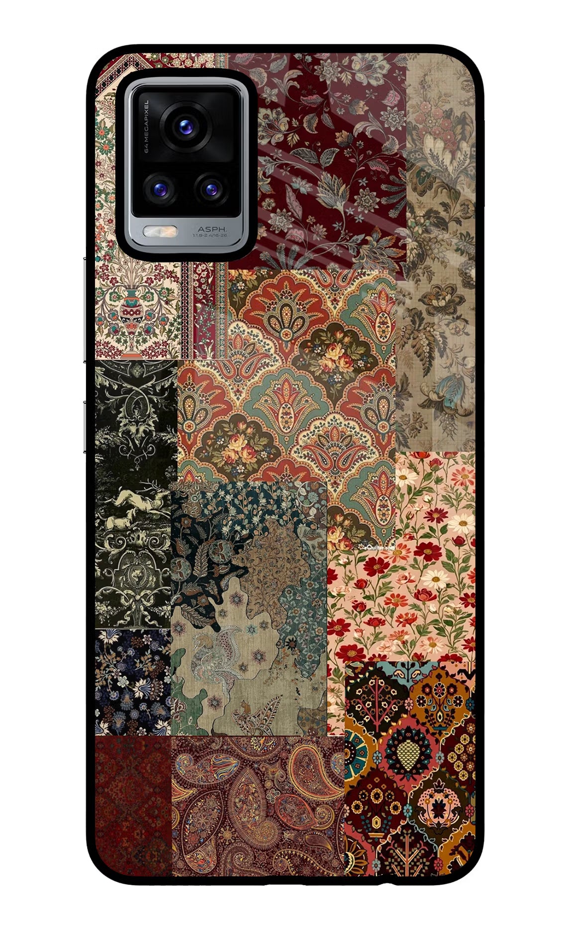 Desi Print Vivo V20 Glass Case Back Cover by Casekaro