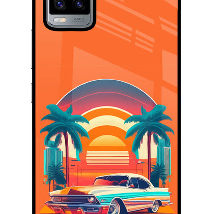 Palm Drive 80s Vivo V20 Glass Case