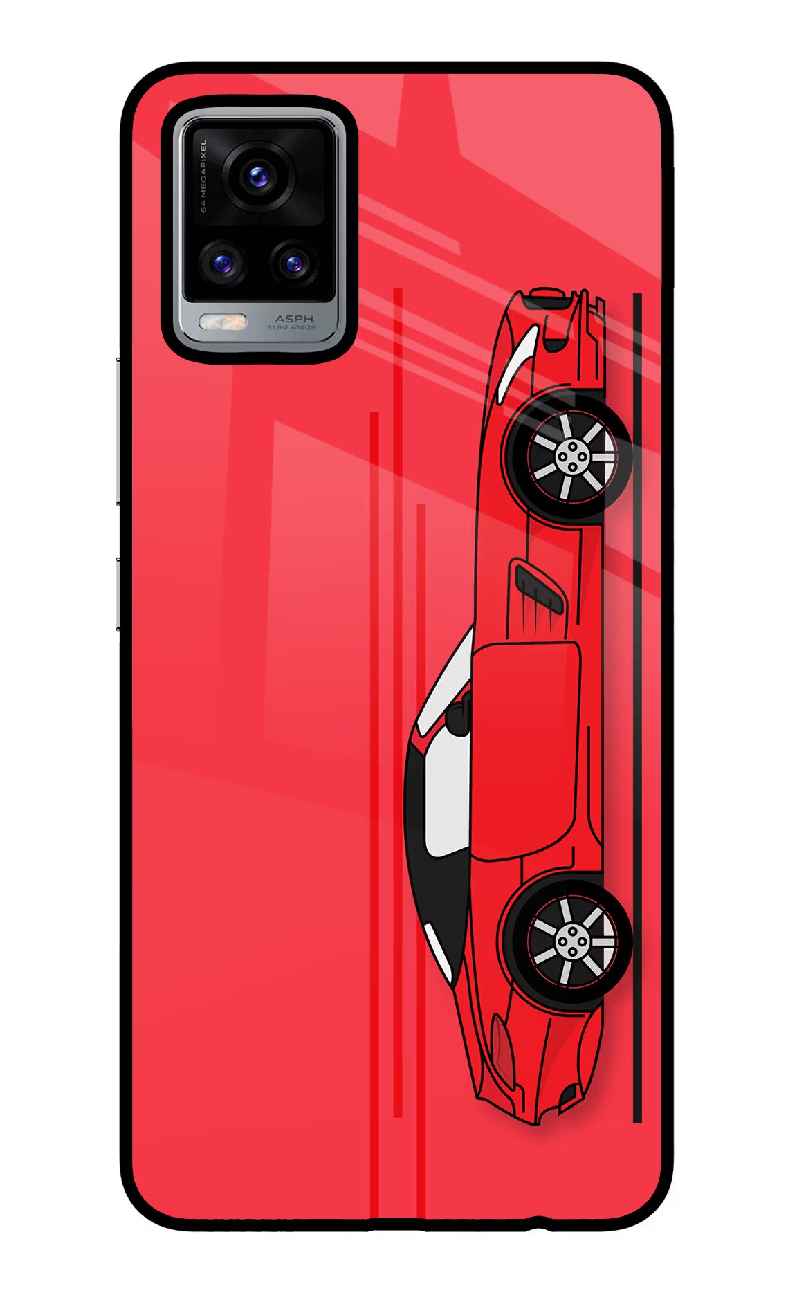 Red Velocity Vivo V20 Glass Case