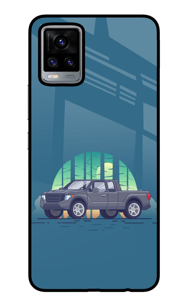 Retro Garage Vibe Vivo V20 Glass Case