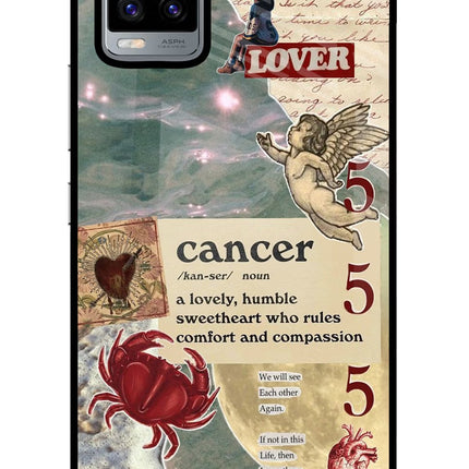 Cancer Zodiac Vivo V20 Glass Case