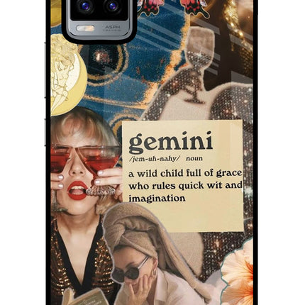 Gemini Zodiac Vivo V20 Glass Case