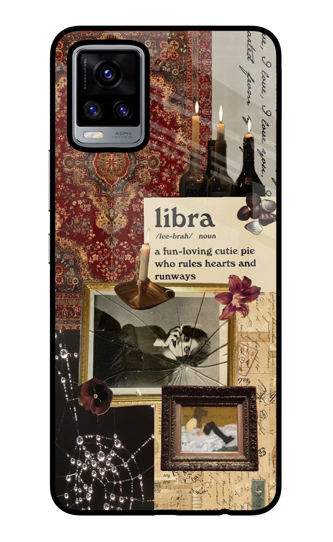 Libra Zodiac Vivo V20 Glass Case Back Cover by Casekaro