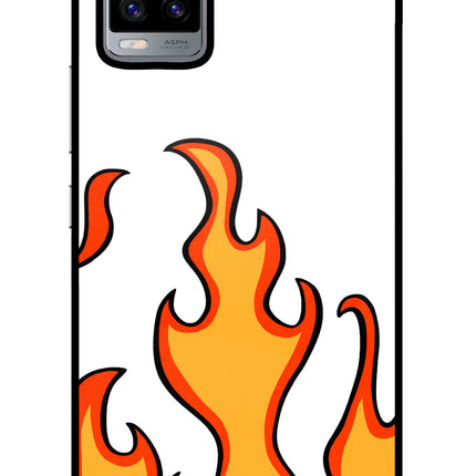 Fired Up – White Vivo V20 Glass Case